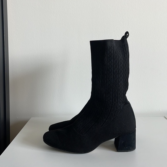 Black Sock boots 2 inch heel | L’intervalle - Picture 3 of 5